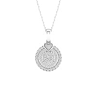 1/4ct TDW Diamond Halo Necklace in Sterling Silver