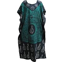 Indian Cotton Batik Bohemian Long Caftan/Kaftan Dress