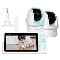GardePro Video Baby Monitor, 3000ft Long Range, 5” Display, 1080p FHD Camera, 2-Way Audio, Pan Tilt Zoom, Lullabies, Night Vision, and 5000mAh Battery (2 Cameras)