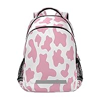 MNSRUU Backpack for 1th-6th Grade Girl,School Backpack Pink Cows print Toddler Bookbag