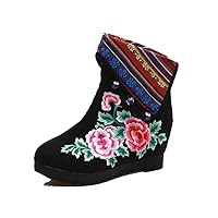 Women and Ladies The Hibiscus Embroidery Short Boots Shoe
