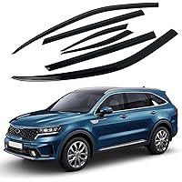 AUTOCLOVER Tape-On Rain Guards Window Visors 6 Pcs Set for Kia Sorento 2021 2022 2023 2024 / Window Deflectors, Out-Channel Vent Shades (Smoked)