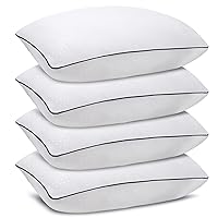 Standard Size Bed Pillows for Sleeping 4 Pack,Luxury Hotel Pillows,Comfortable and Supportive,Machine Washable,Suitable for Stomach,Back and Side Sleepers.