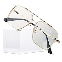 Square Aviator Sunglasses for Men Women Fashion Vintage Diamond Cutting Lens Classic Military Pilot Gradient Shades