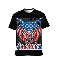 Unisex USA American Novelty T-Shirt Short-Sleeve Classic-Casual Colors Graphic: Performance Comfort Soft 3D Hipster Slim Tee