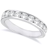 1-3 Carat (ctw) Platinum Round LAB GROWN Diamond Ladies Channel Set Half-Way Semi-Eternity Wedding Anniversary Stackable Ring Band Value Collection
