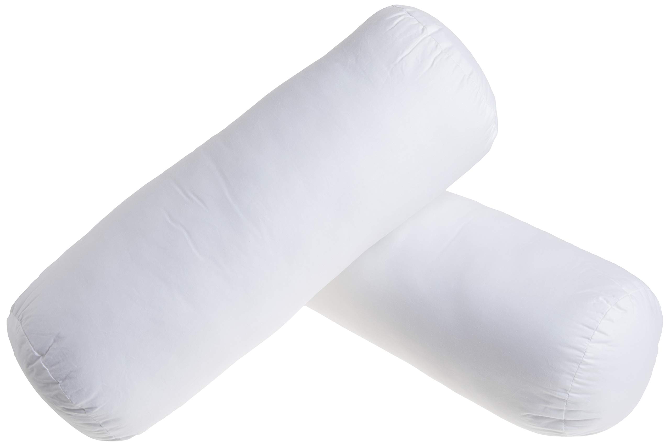 Newpoint 100-Percent Cotton 6 by 16 Neckroll Pillow Pairs, White