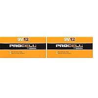 Duracell Procell 9 Volt Batteries, Pack of 12 (Packaging May Vary) - 2 Pack