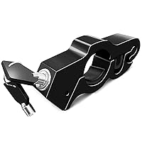 Turbo Motorcycle Lock (Black) - Anti-Theft Motorcycle Brake Lock w/Rubber Grips, Adjustable Sliders - CNC Aluminum Handlebar Scooter Lock - Lightweight Motorcycle Accessories for Scooters, ATVs