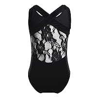 Girls Sleeveless Lace Strap Gymnastics Ballet Dance Leotard Sparkle Athletic Sports Outfit Dancing Costumes Jumpsuit