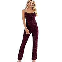2023 Spaghetti Straps Glitter Prom Evening Jumpsuit Sequin Evening Dresses for Women Formal Sexy