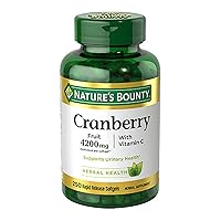 Nature's Bounty Cranberry with Vitamin C 4200 mg, 250 Softgels (Pack of 3)