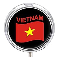 Flag of Vietnam Travel Pill Case 3 Compartments Portable Pill Box Containers Pill Organizer for Purse Pocket