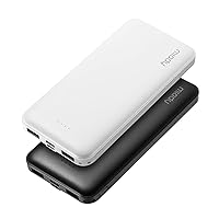 2-Pack Miady 10000mAh Dual USB Portable Charger, Fast Charging Power Bank with USB C Input, Backup Charger for iPhone X, Galaxy S9, Pixel 3 and etc …