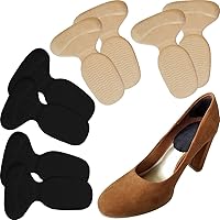 Chiroplax Reusable High Heel Inserts Cushion Pads Metatarsal Back of Heel Cup Liner Protector Grips Anti-Slip Shoe Insoles, 4 Pairs (Combo: Beige&Black)