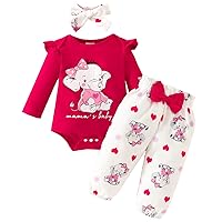 Newborn Baby Girl Clothes Outfit Infant Baby Ruffle Romper+Pants+Headband 3 PCS Outfits Set 0-18 Months