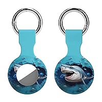 Sharks are Coming Through The Wall Silicone Case for Airtags with Keychain Protective Cover Airtag Finder Tracker Holder Accessories