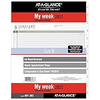 AT-A-GLANCE 2025 Planner Refill, Weekly, 8-1/2