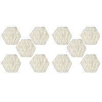 Unomor 10 pcs Bamboo Steaming Mats Hexagon Bamboo Steaming Liner Non-stick Bamboo Liner Reusable Bamboo Steamer Liner Pad Dim Sum Mesh for Home Kitchen Cooking