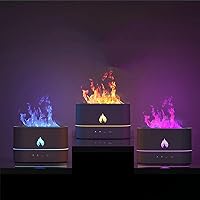 Flame Aromatherapy Machine, Humidifier, Three-in-one Ambient Night Light, Essential Oil Diffuser, Suitable for Bedroom and Living Room, with Automatic Power-Off Without Water (Black)