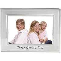 Lawrence Frames Sentiments Collection, Brushed Metal 4 by 6 Three Generations Picture Frame, Silver
