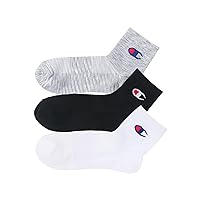 Champion CMSCY210/CMSCS202 3P Men's Socks, Non-Pile, Antibacterial, Odor Resistant, Reinforced Toe and Heel, Mesh Design, Sole Support, One Point Logo, Quarter Length Socks