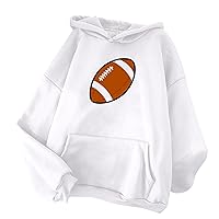 Women's Football Hoodie Game Day Sweatshirt Teen Girls Aesthetic Hoodies Long Sleeve Pullover Top with Pockets