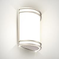 ASD LED Indoor Wall Mount Light Fixture - Modern Interior Brushed Nickel Wall Sconce Lighting - 3000K 4000K 5000K Adjustable - Half Cylinder Hallway Light Fixture - ETL & Energy Star Listed