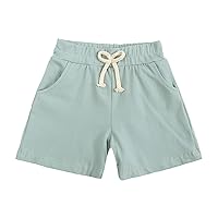 Kids Unisex Toddlers and Babies' Cotton Pull On Shorts Breathable Cotton Baby Boys' Girls' Shorts Youth Soccer