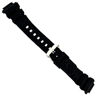 16mm Flex-On Black Polyurethan Rubber Sports Fits G-Shock Mens Watch Band Long