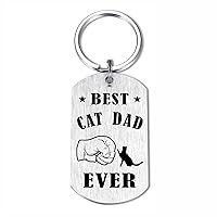 Cat Dad Gifts for Men - Best Cat Dad Ever Keychain - Thank You Gift for Cat Dad Cat Lovers