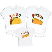 Matching Family Shirts Dad and Son Shirts Burrito Taco Taquito Tee Dad and Daughter Shirts Mommy and Me Outfits Fathers Day Mothers Day, Multicolor