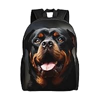 Laptop Backpack 16.1 Inch with Compartment Cool Rottweiler Dog Art Laptop Bag Lightweight Casual Daypack for Travel