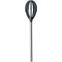 Tovolo Better Tool Silicone-Coated Quick-Mix Spatula Whisk Scraping Bowls Clean, Batter Hand Mixer & Cooking Utensil, BPA-Free & Dishwasher-Safe, 1 EA, Charcoal