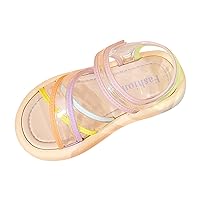 Girls Transparent Colorful Straps Straps Pvc Soft Bottom Anti Slip Sandals Beach Daily Casual Shoes Summer Shoes Girls