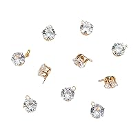LiQunSweet 20 Pcs Cubic Zirconia Small Pendant CZ Stone Charms with Brass Findings Bulk for Earrings Bracelet Necklace Jewelry Making Costume Shoes Home Decoration - 10mm