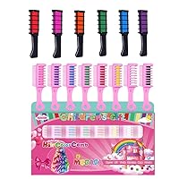 New Hair Chalk Comb for Girls Kids, Washable Temporary Hair Color Dye for Kids Ages 5 6 7 8 9 10+ Birthday Party Gift Cosplay DIY (6+8)