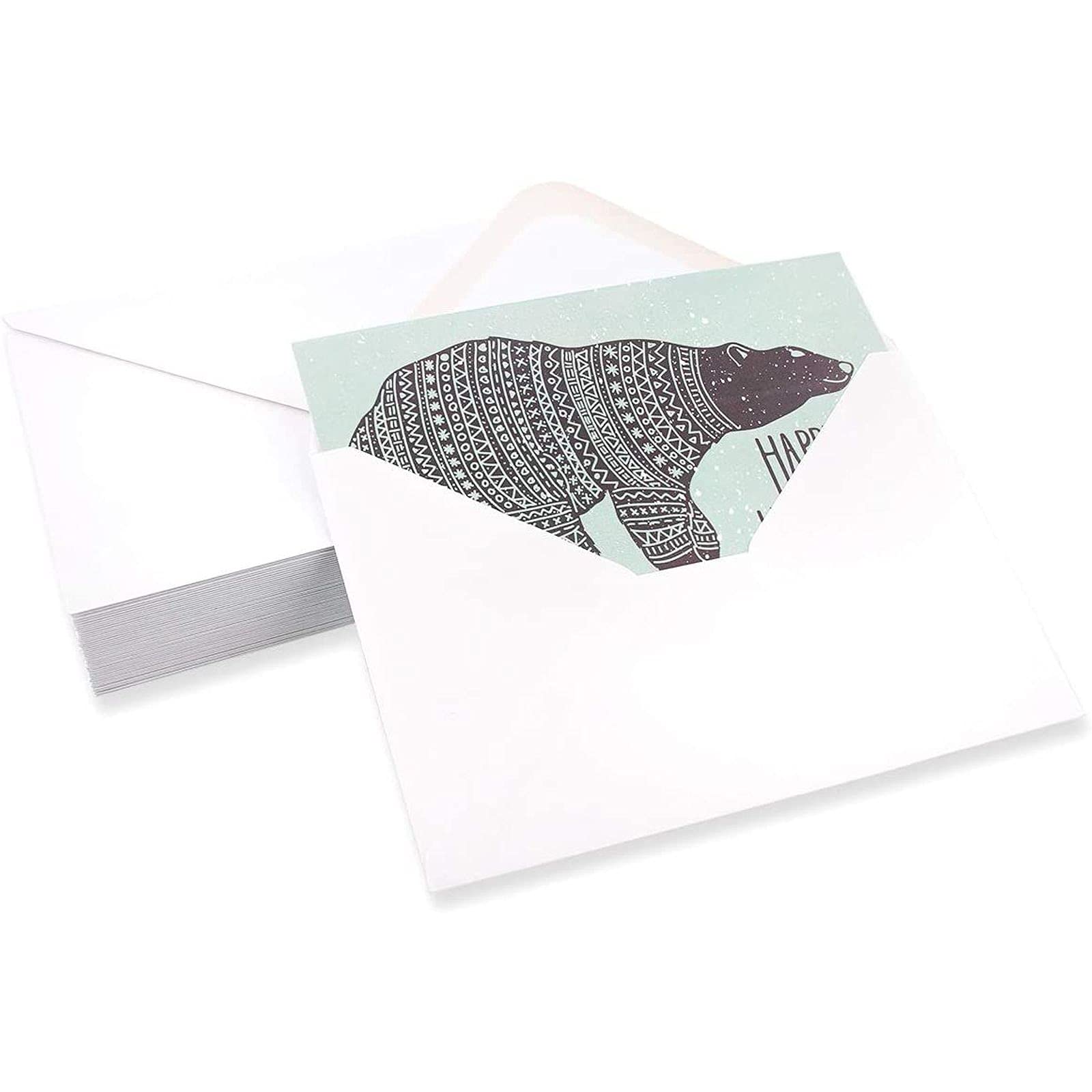 48 Pack Happy Holiday Cards with Envelopes, 6 Christmas Winter Animal Designs (4x6 In)