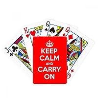 Quote Keep Calm and Carry On Red Poker Playing Cards Tabletop Game Gift