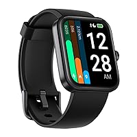 Smart Watch, Pedometer, Wristwatch, 24 Hour Heart Rate Monitor, Exercise Tracking, Incoming Calls/Line Notifications, Breathable Band, HD Touch Screen, IP68 Waterproof, Long Lasting Battery, Women's Health Tracking, Japanese App, Instruction Manual, iOS & Android Compatible, Black