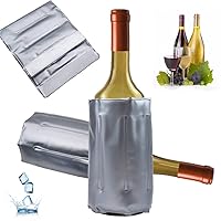 Ice Wine Sleeve, Ice Wine Bag, Wine Chiller, Wine Cooler Refrigerator, Wine Bottle Chiller Cooler for Red White Champagne or Sparkling. Gel Cooling Holder Freestanding Carrier Chilling, Set 2