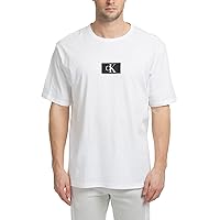 Calvin Klein Men's Box Logo Lounge T-Shirt, White, M