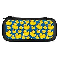 Rubber Duck on Blue Portable Hard Shell Covers Pouch Storage Bag Travel Carry Cases for Accessories And Games Compatible for Switch Black-Color