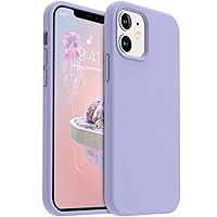 AOTESIER Compatible with iPhone 12 Case and iPhone 12 Pro Case 6.1 inch,Silky Touch Premium Soft Liquid Silicone Rubber Anti-Fingerprint Full-Body Protective Flexible Bumper Case (Light Purple)
