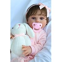 Reborn Baby Dolls Girl-18 inches Realistic Baby Dolls Looks Real with Lifelike Handmade Full Body Vinyl Christmas Reborn Gift for Kids Age 3 +