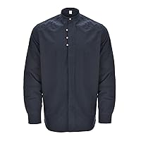 Stylish Solid Polyester Dress Shirts for Men Long Sleeve Mock Neck Button Up Cool Shirts Slim Fit Novelty Tops