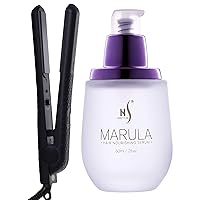 HerStyler Marula Oil Hair Serum and Forever Straightening Flat Iron Set