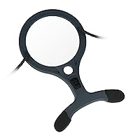 Carson Lume Series 2X COB LED Lighted Hands Free Aspheric Magnifier with 7X Spot Lens, Neck Cord and Two Brightness Settings for Hobbies, Sewing, Reading and Crafts (AS-70)