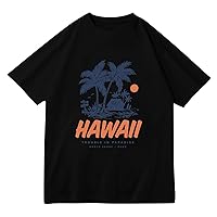 Men's Hawaiian Tshirts Hawaii Graphic Short Sleeve T-Shirt Casual Crew Neck Summer Vacation Beach Tee Tops