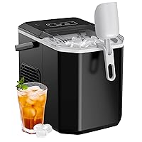 Silonn Ice Maker Countertop, Portable Ice Machine with Carry Handle, Self-Cleaning Ice Makers with Basket and Scoop, 9 Cubes in 6 Mins, 26 lbs per Day, Ideal for Home, Kitchen, Camping, RV